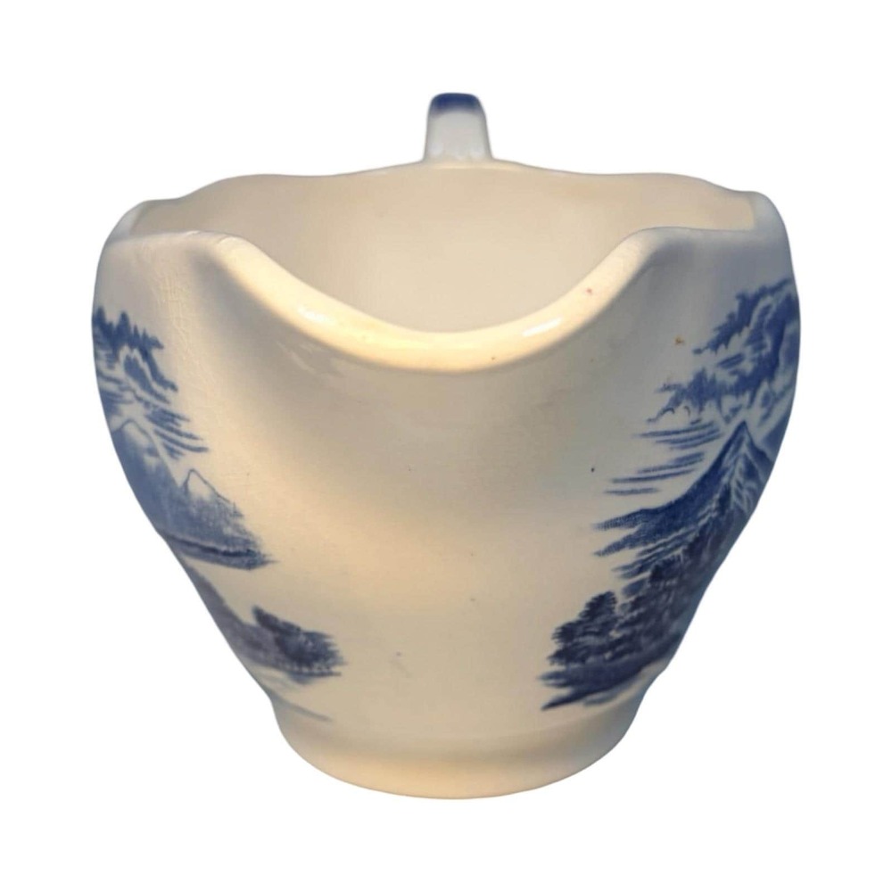 Royal Warwick Loch Maree Gravy Boat Lochs of Scotland Blue White England MCM - Picture 4 of 14